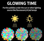 glow in the dark garden pebbles, night guide pebbles & luminous glow stones, 200PCS Colorful Waterproof Outdoor glowing garden stones, Solar Powered stepping stone kit for Garden Pathway Lawn Aquarium - Image 5