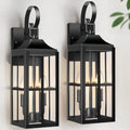 Bdrofn 2 Pack 19" Large Outside Modern Wall Sconce Light Fixture, Industrial Porch Light Wall Mount with Glass, Waterproof Farmhouse Exterior Lamp Lighting Bulbs Included by Bdrofn