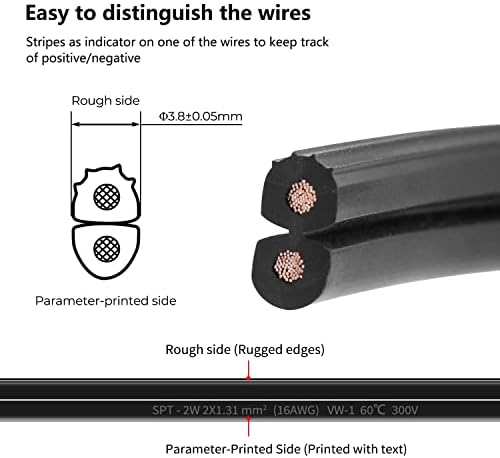 FIRMERST 16/2 Low Voltage Landscape Wire Outdoor Lighting Cable 500 Feet - Image 3