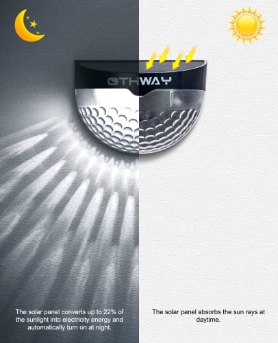 OTHWAY Solar Fence Post Lights Wall Mount Decorative Deck Lighting (Black, 6 Packs) - Image 7