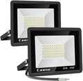 Ceena 2 Pack 60W Hardwired LED Flood Light Outdoor, 6000lm Super Bright Floodlight, IP66 Waterproof 6000K Daylight White Exterior Lights for Garage, Yard, Patio, Front Door by Ceena