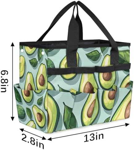 Fruit Avocados Garden Tool Bag Tote for Men Women Multiple Pockets Wide Mouth Heavy Duty Waterproof Tool Organizer Bag for Outdoor Lawn Yard Portable Gardening Storage With Elasticbands - Image 2