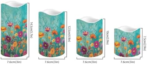 Flower LED Flameless Candles with Realistic Dancing Flame Waterproof Battery Operated with Remote & Timer (4 Pack,) Outdoor & Indoor Decor Housewarming Gifts - Image 2