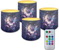 Galaxy Butterfly Rose Moon Flameless LED Lights Candles with Remote Battery Powered LED Votive Candles 4 Pieces for Valentine Party Wedding Birthday Party Outdoor by Unknown
