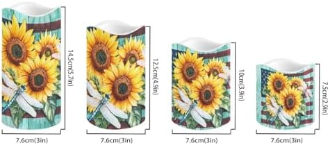 Sunflower Flameless Candles LED Pillar Candles Battery Operated Candles with Remote and Timers Color Changing Electric Fake Plastic Candles Living Room Home Table Decor Set of 4 - Image 2