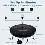 Solar Fountain for Bird Bath with 4 Fixed Rods & 7 LED Colors - Image 6
