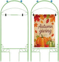 Liitrton 2 Pack Garden Flag Holder Stand Fits Max 14" x 25" Flags, Decorative Metal Yard Flag Holder for Outside Seasonal Holiday Christmas Garden Decor-Flag Not Include (Green) by Liitrton