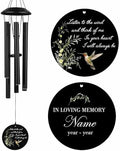 Personalized 32" Wind Chimes for Outside, Memorial Gifts with Hummingbirds by Astarin