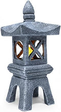 12.2''H Zen Pagoda Garden Statue with Solar Lotus Lights,Large Pagoda Asian Lantern Outdoor Decorations Japanese Temple Pagoda Lamp Patio Lawn Yard Porch Pool Pond Decor,Christmas Ornament Gift by MIBUNG