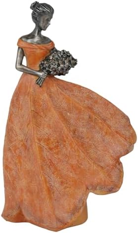 Guichifun Fairy Statue Orange Leaf Angel Girls 7.5 x 4.5 x 11.5 Inch by Guichifun