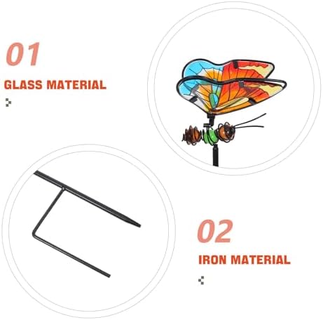 3pcs Glass Butterfly Garden Stakes, Iron Plant Markers - Image 3