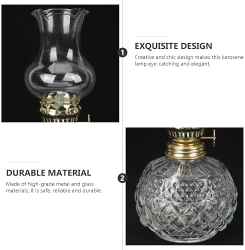DIY Oil Light Vintage Kerosene Lamp with Glass Cover and Wick - Image 3