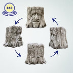 OLOMA Tree Stump Face Concrete Garden Statue Outdoor Sculpture for Patio Yard Lawn Decor Rustic Woodland Planter Style Ornament Fantasy Forest Garden Decoration Gift - Image 4