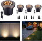 LED Outdoor In-Ground Well Lights, 12V Low Voltage Wired Landscape Lighting for Path & Driveway, IP67 Waterproof, Anti-Glare Aluminum ORB (4-Pack, Color Temp Random: 3000K or 5CCT Upgrade) by Varmtalys