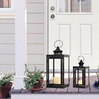 Large Lantern Decorative Outdoor & Indoor, Set of 2 (14’’&10’’) Metal Candle Lanterns Decor, Vintage Hanging Candle Holder for Front Porch Patio Wedding Farmhouse Home, Spring Decoration - Image 2