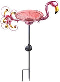 MUMTOP Outdoor Bird Bath Solar Birdbath Garden Feeder with Metal Stake,Pink by MUMTOP