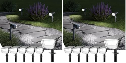 Linkind Solar Spot Lights Outdoor Waterproof Floodlight Cool White 12 Pack by Linkind