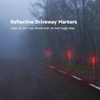 Joyibay 5-Pack Solar Powered Driveway Markers, Solar Warning Lights, Solar Outdoor Driveway Lights, Driveway Reflectors on Poles for Snow Road Yard(Red) - Image 4
