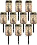 Poceacles 10 Pack Cross Solar Lights Cemetery Solar Lights for Grave Solar Candle Solar Lantern Light Walkway Lights Waterproof Landscape Lighting for Loss of Loved One, Deer Cross Dove of Peace Brown by Poceacles