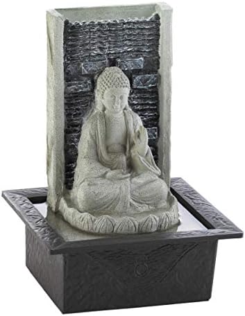 Zingz & Thingz Zen Collection Resin Tabletop LED Water Fountain, Buddha Cascading, 8.25x7.25x11.25 by ZingzThingz