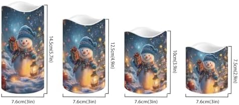 A Snowman Battery Operated Candles with Remote Christmas Decor LED Pillar Candles Color Cahnging Electric Candles LED Tea Lights Christmas Decorations for Home Living Room - Image 2