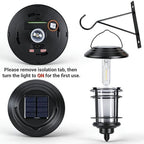 Dynaming 4 Pack Solar Lanterns Outdoor, Hanging Lantern Solar Garden Lights with Edison Bulb, Wall Mounted LED Light Auto On/Off, Waterproof for Garage Stair Patio Front Porch Yard, Warm White - Image 5