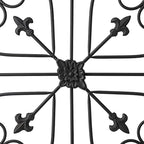 Glitzhome Vintage Wall Decor, Black Artistic Beauty Metal Garden Ornament Powder-Coated Matte Black Finish Charming Fleur-de-lis Outdoor Indoor Decoration - Image 7
