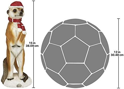 Christmas Decorations - Merry Meerkat Holiday Porch Greeter Meerkat Statue: Set of Two - Image 2