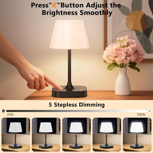 Table Lamp,Cordless Waterproof Shower Lamp and Dimmable Touch Lamp - Image 4