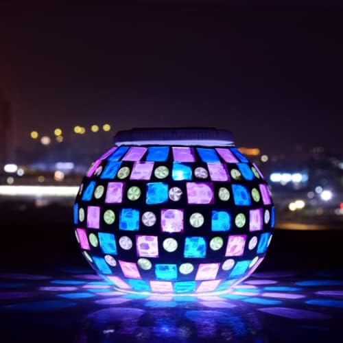 yuans Solar Table Light, Solar Mosaic Lights Color Changing Solar Glass Ball Garden Lights Waterproof Solar Night Lights Table Lamps (I) by Unknown