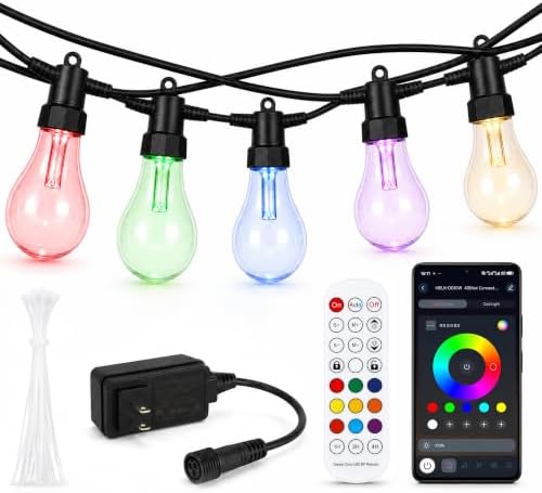 50FT RGBW Patio String Lights, A60 Outdoor Color Changing Lights by VoxCynHue