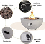 31.5'' Propane Round Fire Pit Table w/Tank Cover for Outside Patio - Image 4