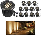 Gardenreet Solid Brass Well Light - All Weather 12V In-Ground LED Low Voltage Landscape Lighting, Replaceable Bulb Fixture, Antique Bronze for Patio Pathway Backyard with 2700K Warm White MR16 Bulb by Gardenreet