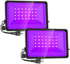 Onforu Purple Halloween Lights, 30W Dusk to Dawn Floodlight 2 Pack LED Flood Light Outdoor Decoration, Auto ON/Off Plug in Spot Light, IP65 Waterproof Uplighting Uplights for Party Garden by Onforu
