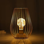 TRIROCKS Metal Cordless Table Lamp - 8'' Tall Set of 12 Cage Shape Battery Operated Lamp with Fairy Lights Bulb for Indoor/Outdoor Use Perfect for Christmas Garden and Weddings (Gold,Set of 12) - Image 7