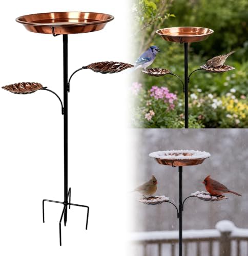 Metal Birdbath Outdoor Vintage Freestanding Bird Bath Bowl - Image 5