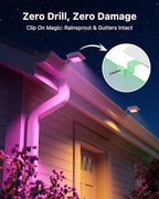FALOVE 8 Pack Color Changing Solar Gutter Lights Outdoor Decor Waterproof - Image 3