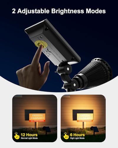 FALOVE 4 Pack Solar Spot Lights Outdoor Warm White LED Waterproof Landscape - Image 3