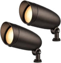 OHLECTRIC One-Light Halogen Landscape Floodlight (2-Pack) Wet Rated Outdoor Light Fixture for Garden Yard Pathway Durable Weatherproof Die-Cast Metal Housing. 50W 120v 6.25 Inches, PAR20 (Dark Bronze) by OhLectric