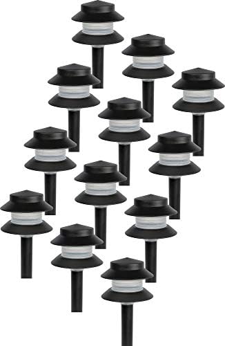 Paradise GL22627 Low Voltage Plastic 4W Path Light (Black, 12 Pack) by ParadiseHerbs