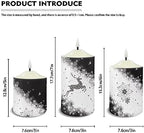Cozeyat 3 Pieces Flameless Candles with Remote Control, Flickering Romantic Realistic Wax Pillar Tealights, Christmas Snowflake ELK Pattern Flameless Bullet Floating Candles for Christmas - Image 6