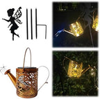 Solar Powered Retro Watering Can Lights Garden Decoration (Dragonfly Fairy - Image 2