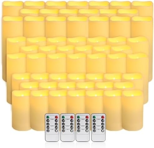 60-Pack LED Flameless Candles with Remote Control - Perfect for Home, Parties, and Special Occasions - Create a Magical Ambiance Effortlessly(Three Sizes) - Image 3