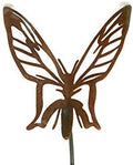 Bugs, Bees and Butterfly Garden Yard Stake Sign 20 to 33 Inches Tall (Small Butterfly Stake 22" Tall, Naturally Rusted) by Handmade