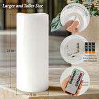 5" x 14" White Large Waterproof Outdoor Flameless Candles Battery Operated LED Flickering Pillar Candles with Remote and Timer for Indoor Outdoor Lanterns, Long Lasting, Set of 2 - Image 3