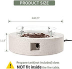 COSIEST Outdoor Propane Fire Pit Coffee Table w Beige 42 inch Round Base Patio Heater, Certified, 50,000 BTU Stainless Steel Burner, Wind Guard, Tank Outside, Free Lava Rocks, Waterproof Cover - Image 6