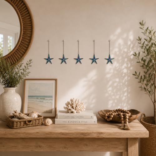 Stained Glass Black Pearl Starfish Suncatcher 5pk, 3in Home Decor, Mom Gift - Image 3