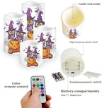 Pumpkin Lantern Owl Flameless Candles with Remote Color Changing Pillar Candles Battery Operated Tea Light for Halloween Party Decor Led Electric Candles Outdoor Home Decorations - Image 3
