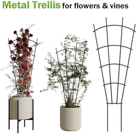 6-Pack Metal Trellis for Potted Plants, 32" Heavy Duty Garden Trellis for Climbing Plants, Rustproof Powder Coated Indoor/Outdoor Trellis for Climbing Vines, Flowers, Houseplants - Image 4