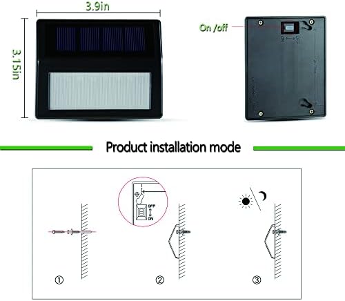 Solar Lights Outdoor, Waterproof Solar Powered Deck Step Lights for Patio Garden Backyard Garage Driveway Pathway Outside Wall Lighting (6, Cool White) - Image 5